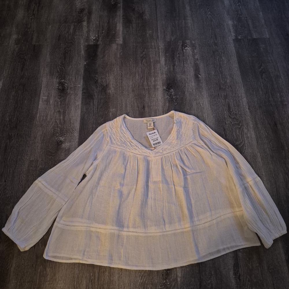 Rachel Zoe Cream Gauze Peasant Blouse